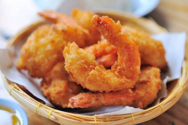 Жареные креветки темпура