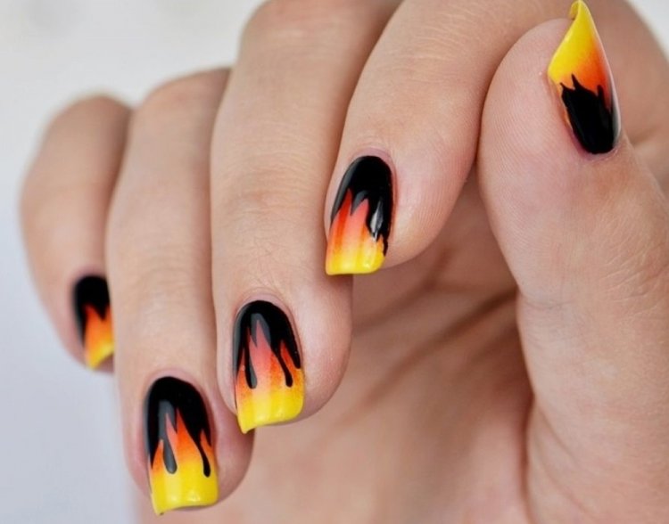 Огоньки на короткие ногти