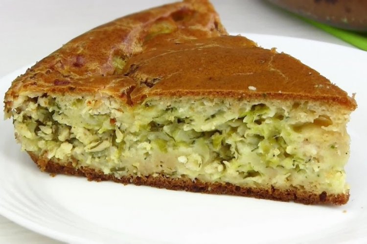 Постный заливной пирог с капустой