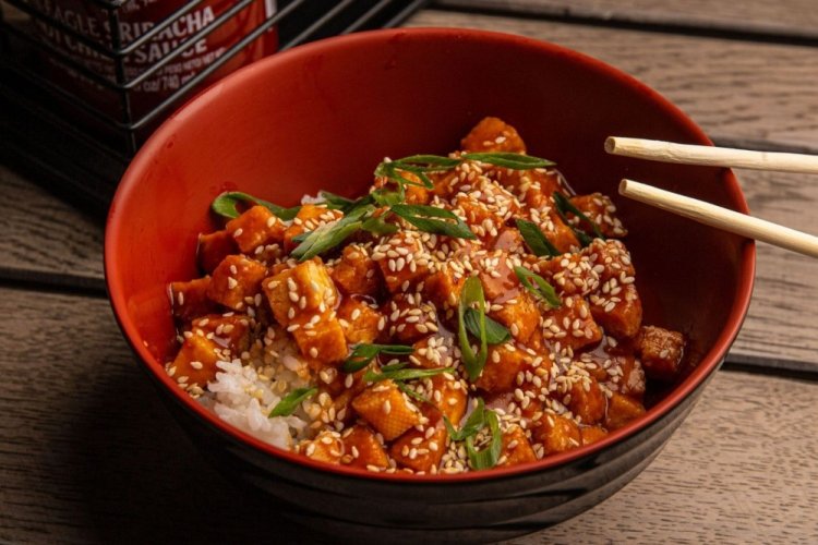 Булгур с тофу на сковороде