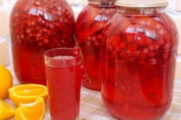 Компот из красной смородины с апельсином на зиму