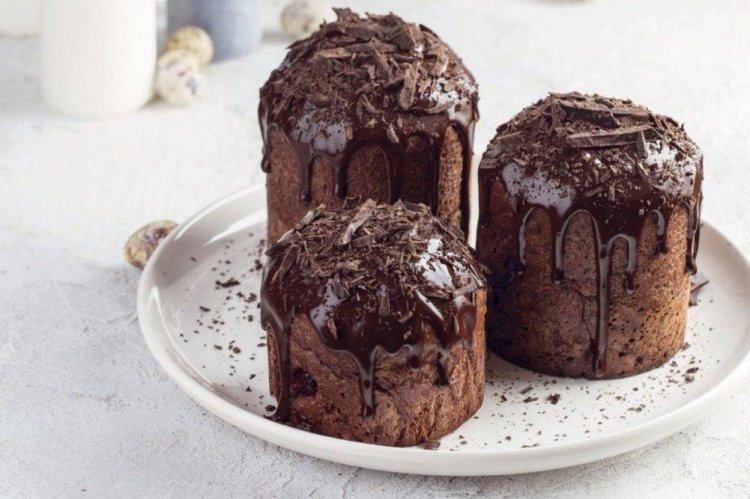 Шоколадно-творожный кулич на Пасху