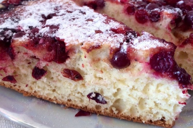 Шарлотка с клюквой