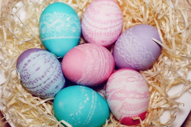 Кружевные яйца на Пасху