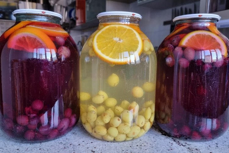 Компот из винограда с апельсином на зиму