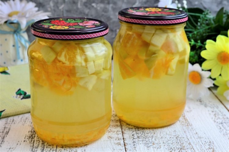 Компот из кабачков и апельсинов на зиму