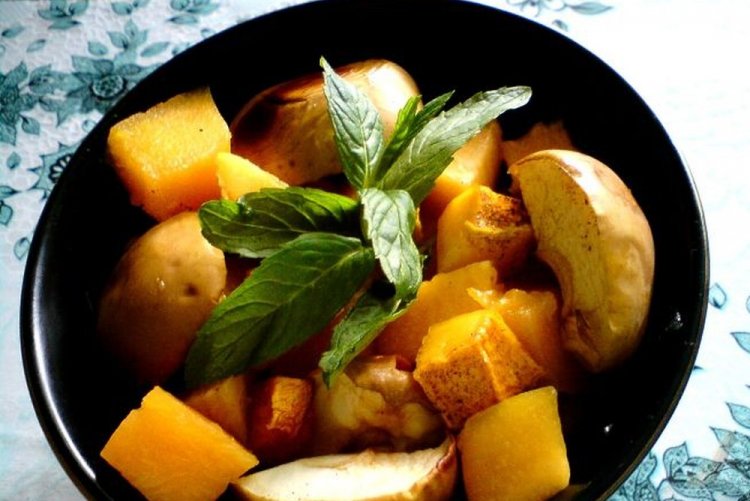 Жареная айва с тыквой