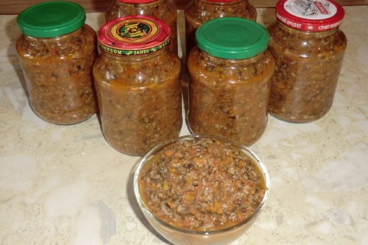 Икра из шампиньонов с луком и чесноком на зиму