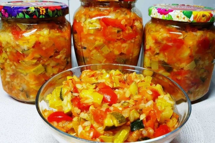 Завтрак туриста с рисом и кабачками на зиму