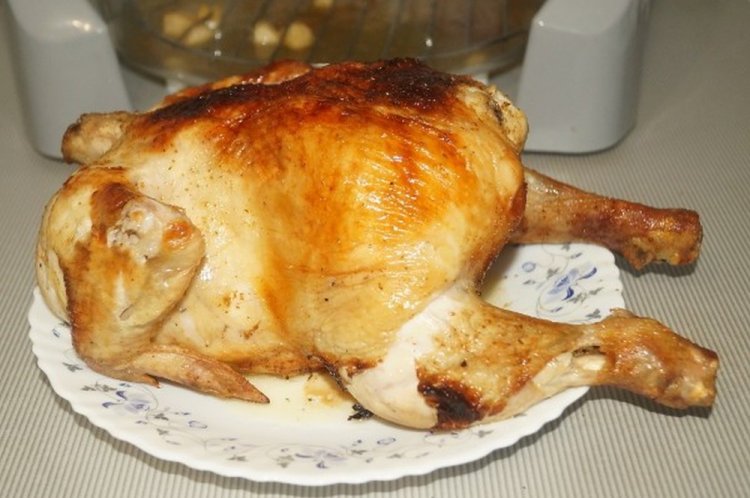 Курица с яблоками в аэрогриле