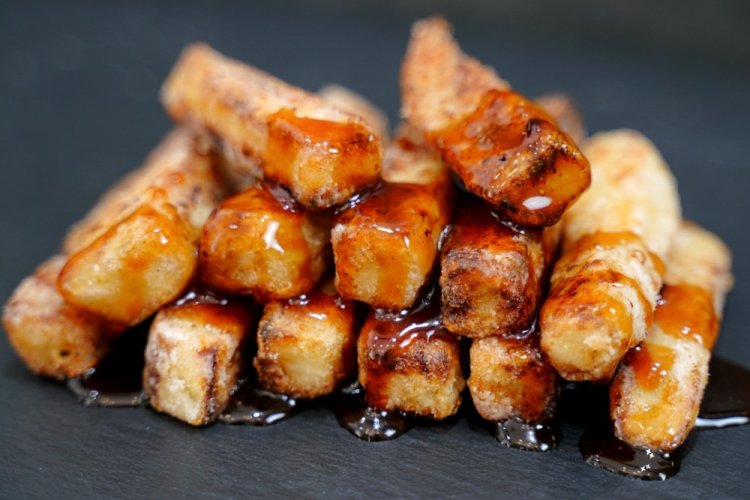 Карамелизованные баклажаны во фритюре