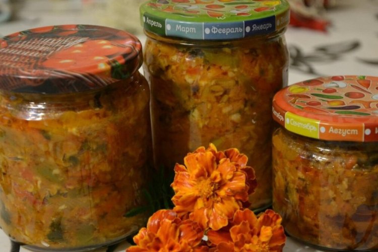 Икра из подберезовиков с овощами на зиму