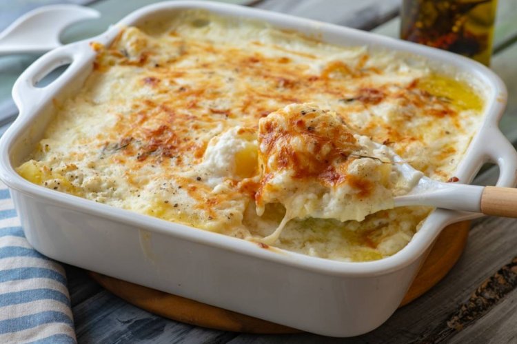 Картофельная запеканка с курицей и сливками