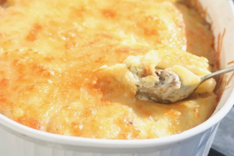 Запеканка из картофельного пюре с курицей