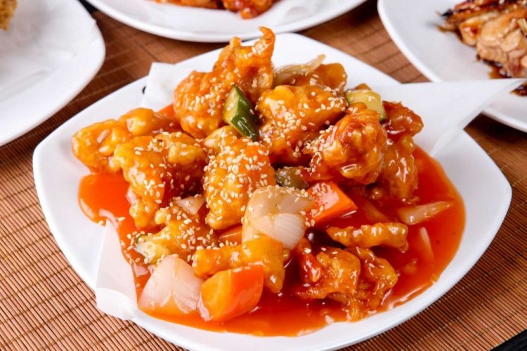 Свинина с овощами в кисло-сладком соусе