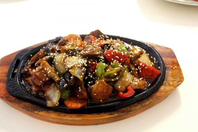 Свинина с баклажанами в соусе терияки