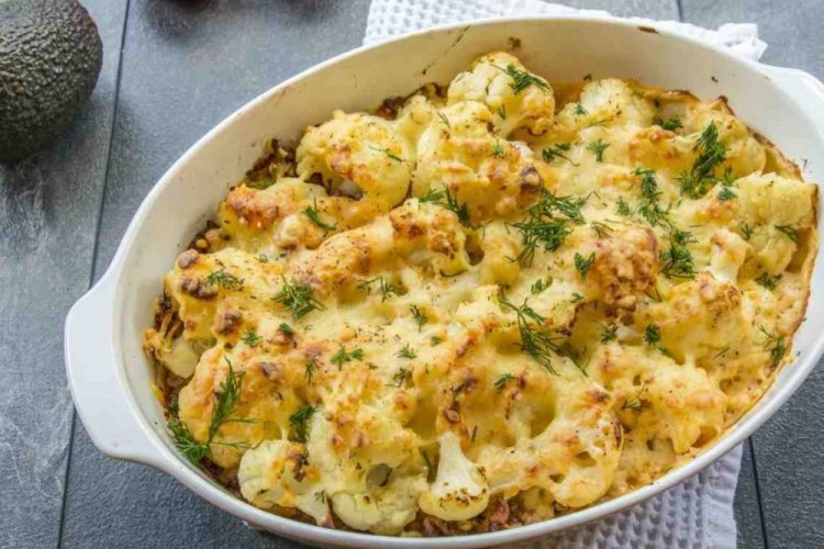 Цветная капуста с куриным фаршем в духовке