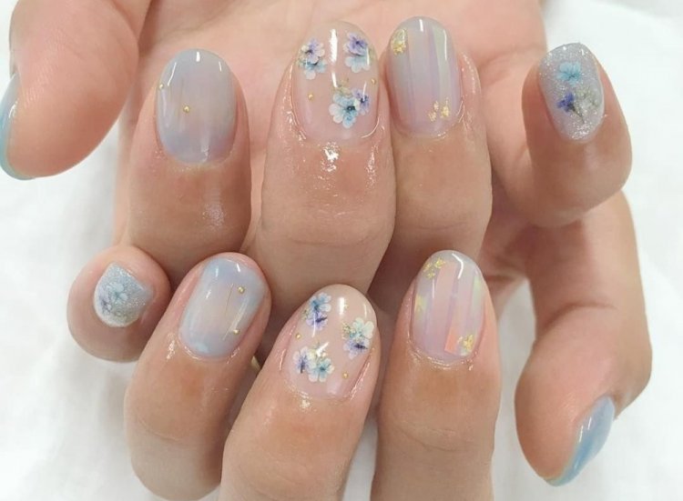 Корейский маникюр на короткие ногти