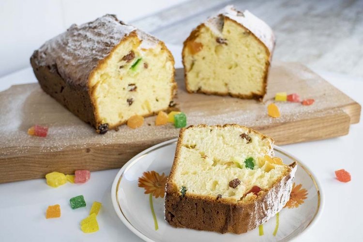 Творожный кекс с цукатами