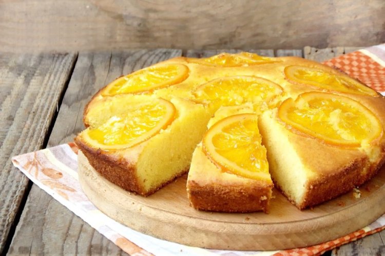 Апельсиновый пирог с полентой