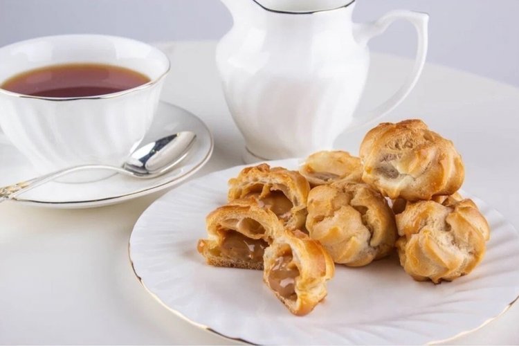 Овсяные профитроли с вареной сгущенкой