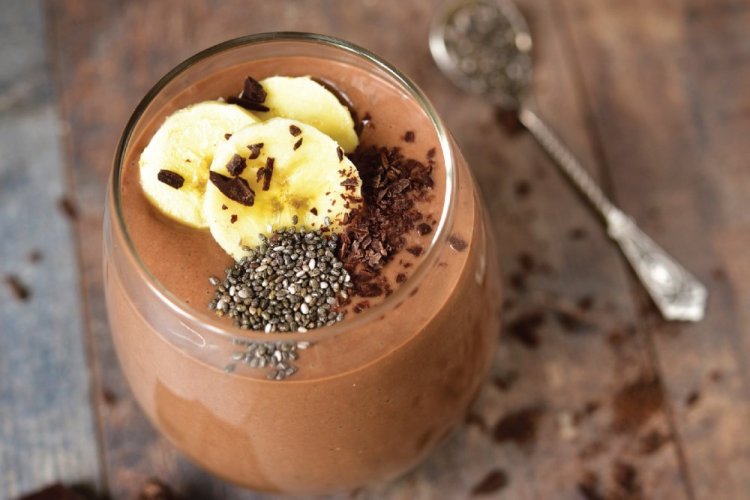 Шоколадный мусс с бананами и чиа