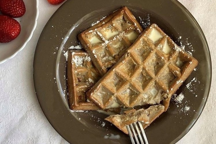 Творожные вафли с протеином в вафельнице