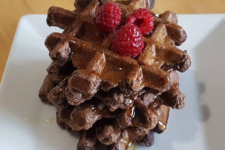 Шоколадно-творожные вафли в вафельнице