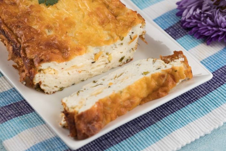 Творожная запеканка с курицей без манки