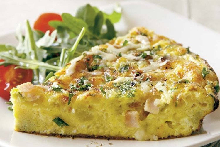 Фриттата с ветчиной и сыром