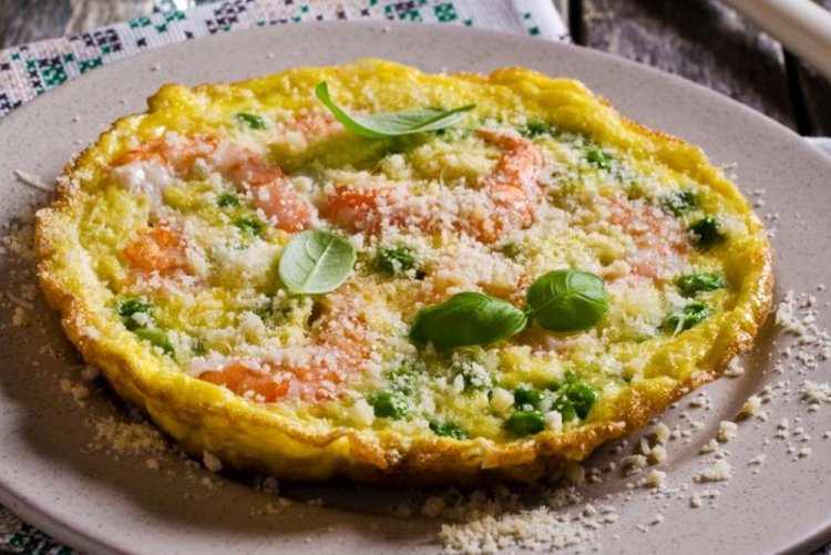 Фриттата с креветками