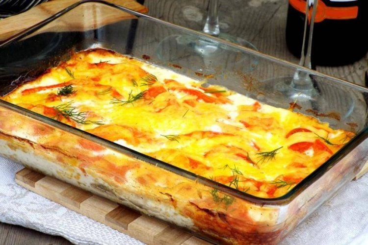 Запеканка с кабачками, баклажанами и фаршем