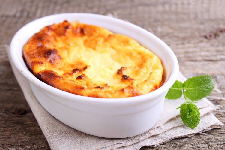 Творожная запеканка с яичной заливкой в аэрогриле