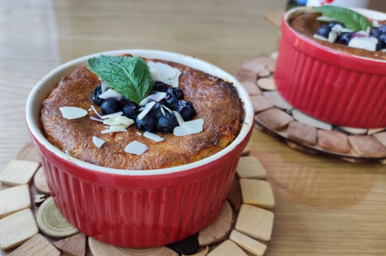 Творожная запеканка с бананом в аэрогриле