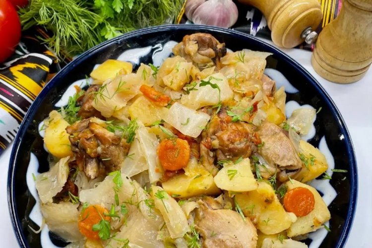 Дымляма с курицей в афганском казане