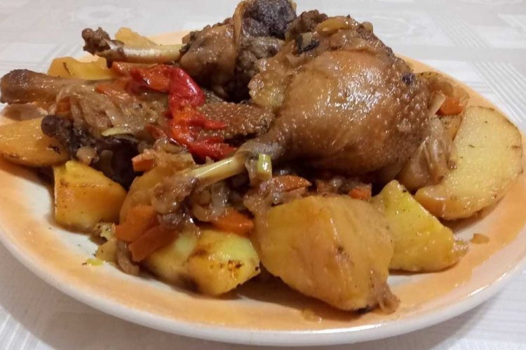 Утка в узбекском казане