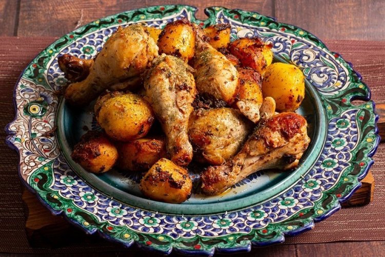 Курица в узбекском казане