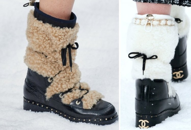 Ботинки с отделкой из шерпы