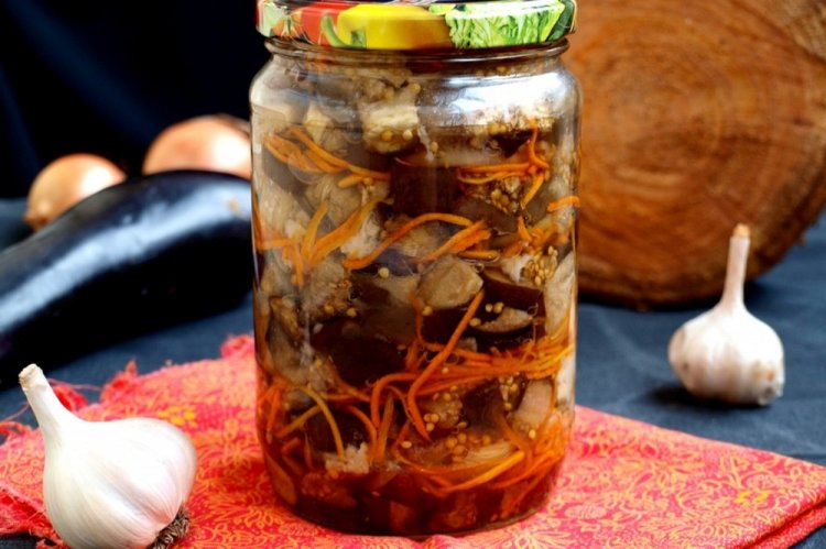 Баклажаны с морковью на зиму без стерилизации