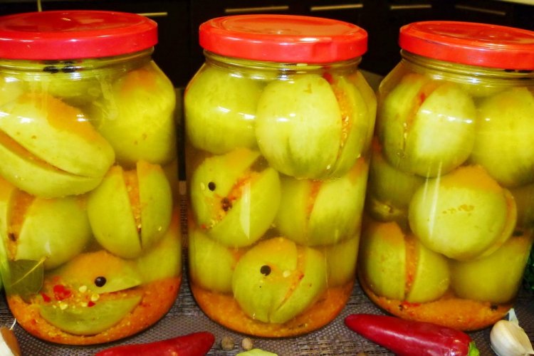 Зеленые помидоры на зиму без стерилизации