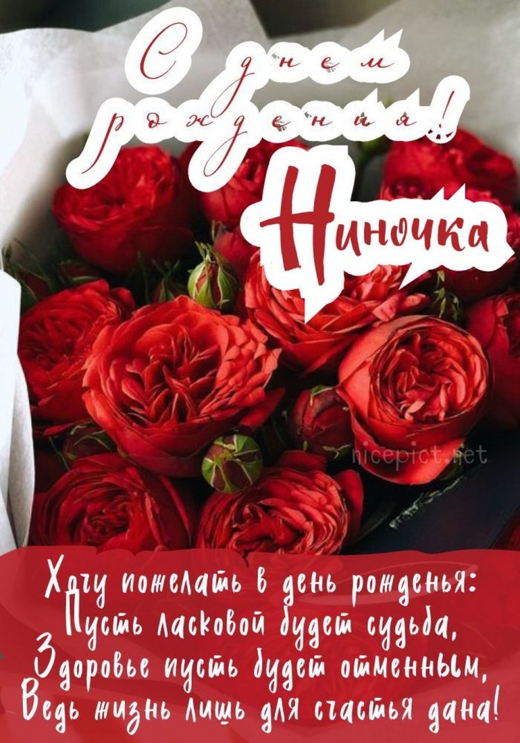Красивые и оригинальные открытки «С Днем рождения, Нина!»
