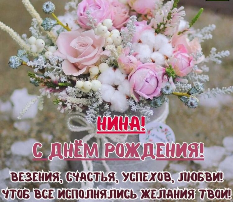 Трогательные открытки и картинки «С Днем рождения, Нина!»