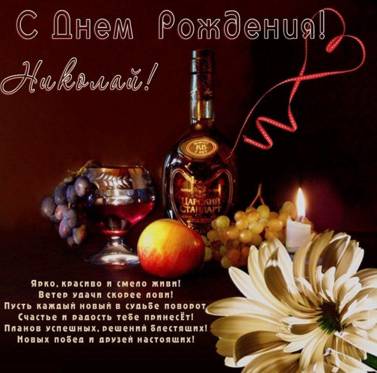 Открытки на День рождения Николаю с пожеланиями