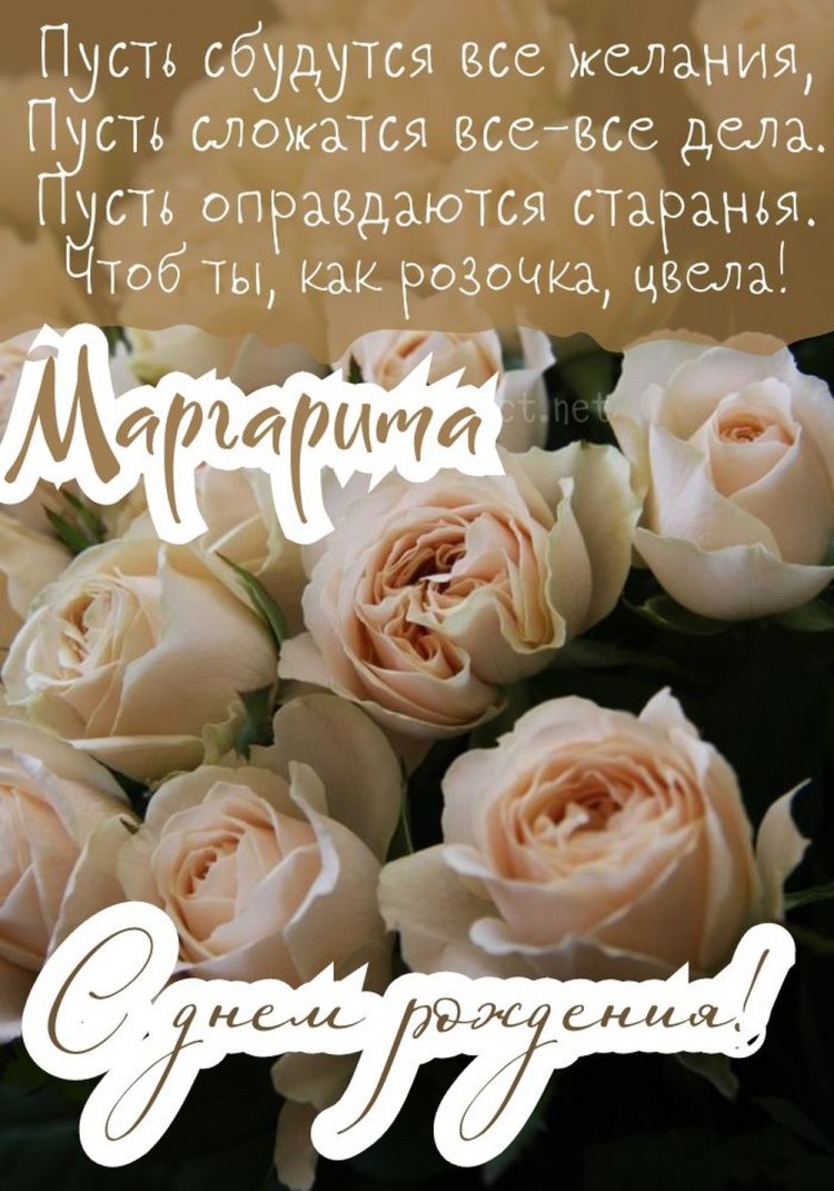 Открытки и картинки «С Днем рождения, Маргарита!» на юбилей