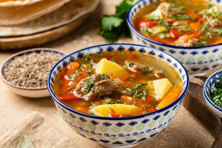 Шурпа с пастой орзо