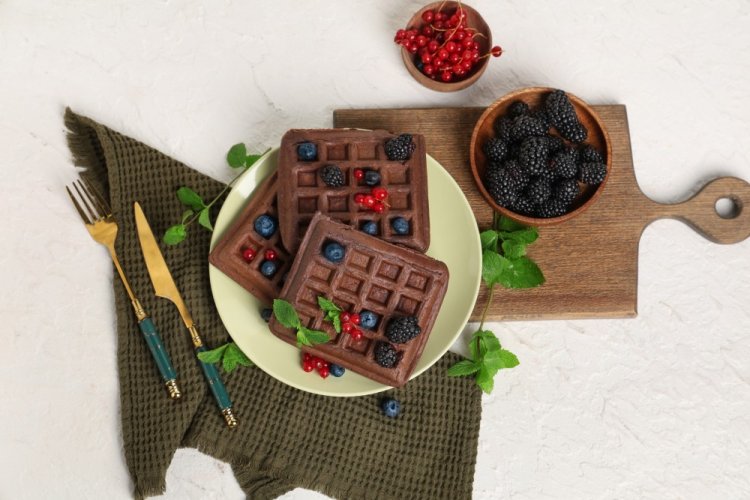 Шоколадные вафли с творожным сыром