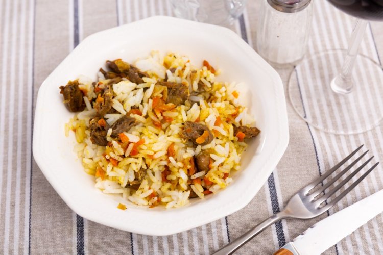 Рис со свиным сердцем