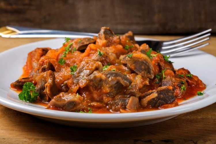 Гуляш из свиного сердца