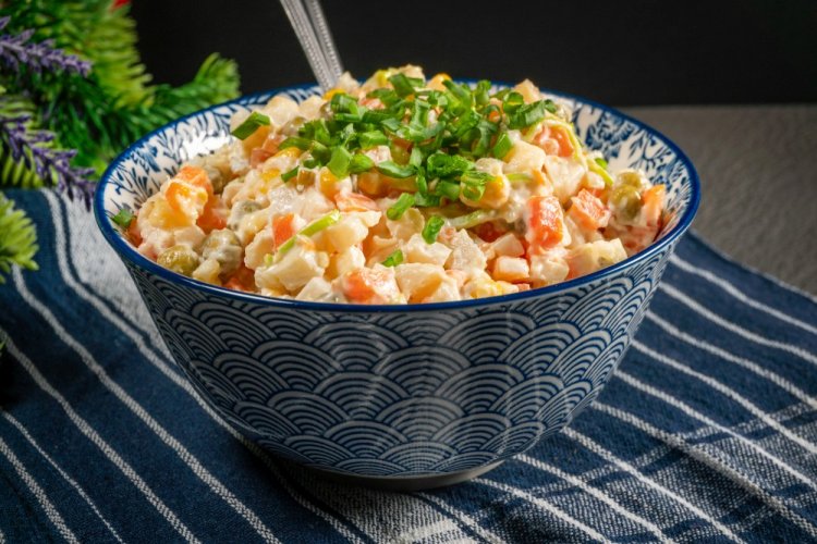 Оливье со свиным сердцем