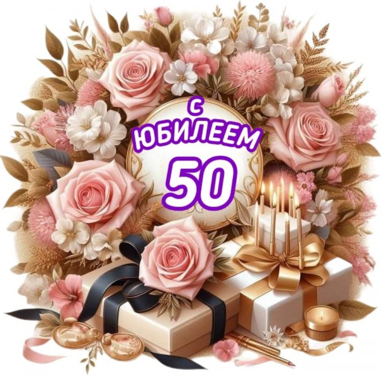 Открытки и картинки с юбилеем женщине на 50 лет